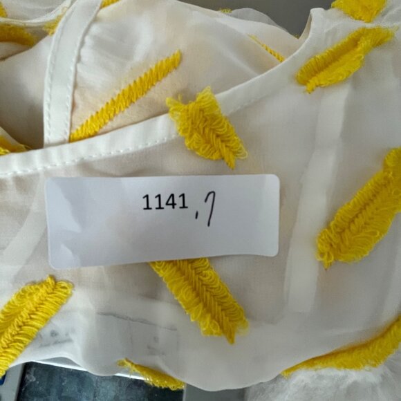 Ali & Jay Yellow Textured Long Sleeve Peplum Blouse S Polyester - Picture 10 of 10